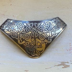 Vintage French Barrette Aztec Motif